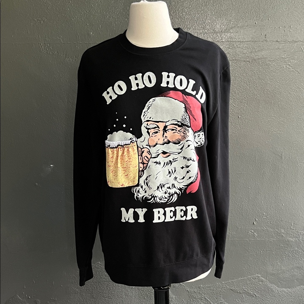 Black Santa Graphic Sweater